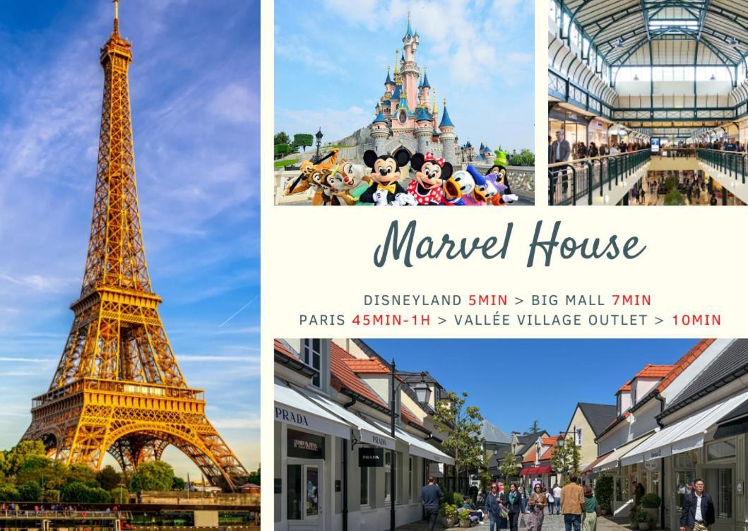 Marvel House - Disneyland 5Min, Private Parking, Terrace มานี-เลอ-องเกรอ ภายนอก รูปภาพ