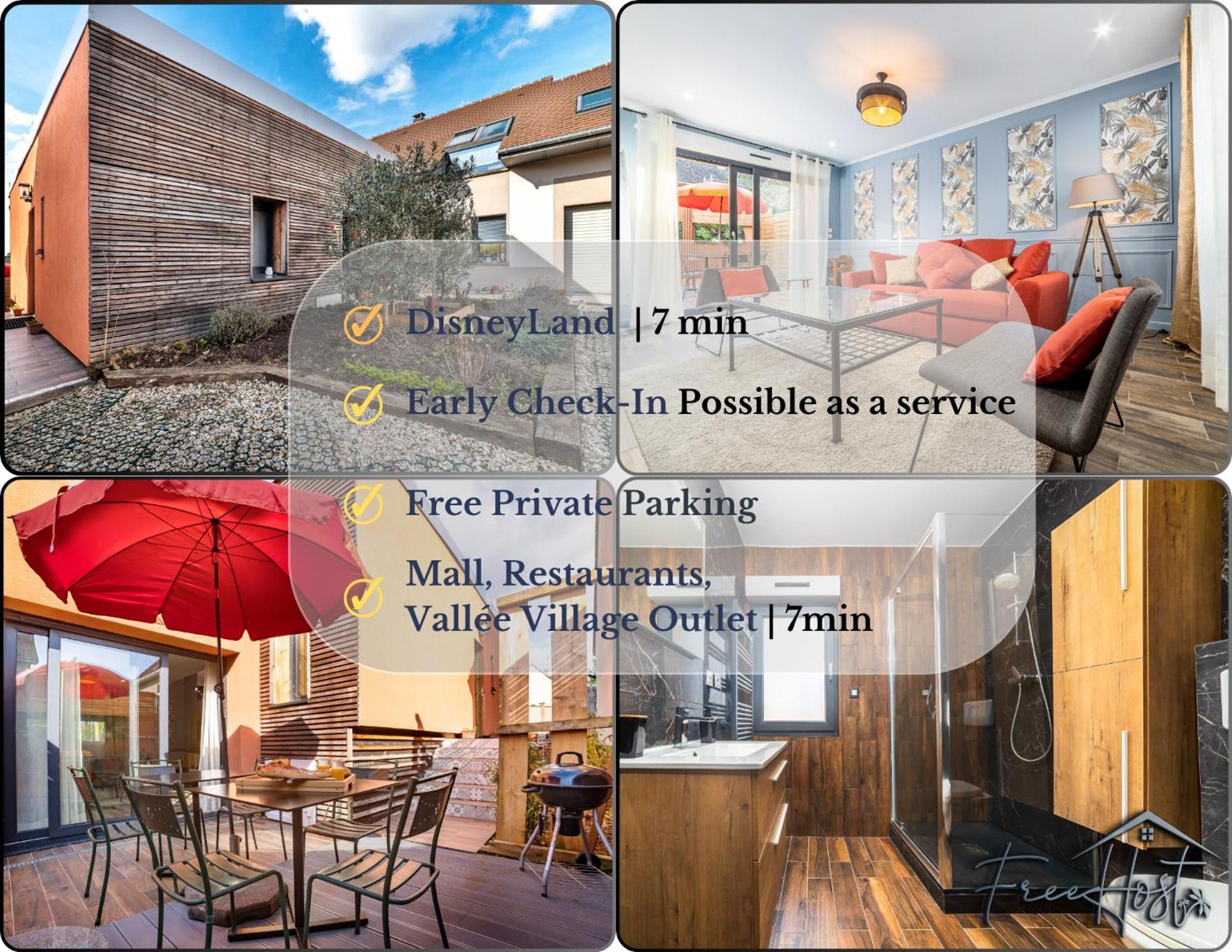 Marvel House - Disneyland 5Min, Private Parking, Terrace มานี-เลอ-องเกรอ ภายนอก รูปภาพ